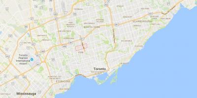 Mapa Glen Park okrugu Torontu