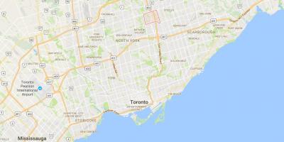 Mapa Hillcrest Selo distriktu Torontu