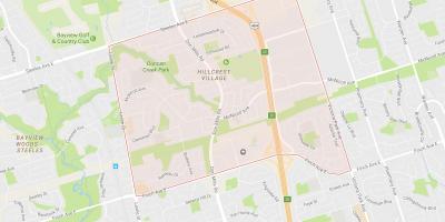 Mapa Hillcrest Selo susjedstvu Torontu