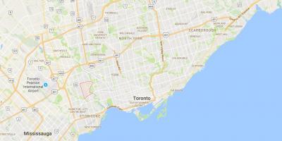 Mapa Humber Dolini Selo distriktu Torontu