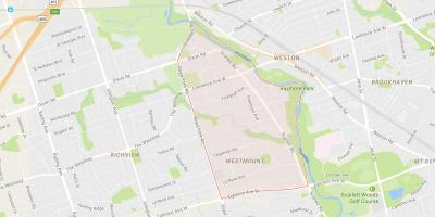 Mapa Humber Visine – Westmount susjedstvu Torontu