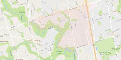 Mapa Humbermede susjedstvu Torontu