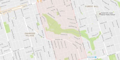 Mapa Humewood–Cedarvale susjedstvu Torontu