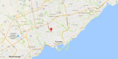 Mapa Humewood–Cedarvale distriktu Torontu