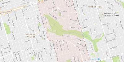 Mapa Humewood–Cedarvale susjedstvu Torontu
