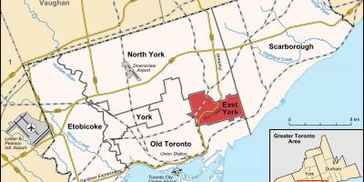 Mapa na Istok York Torontu
