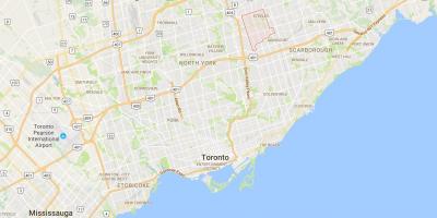 Mapa Sam'Amoreaux distriktu Torontu