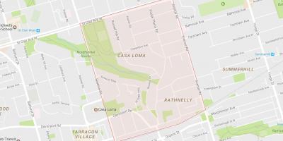 Mapa na Jug Hill susjedstvu Torontu