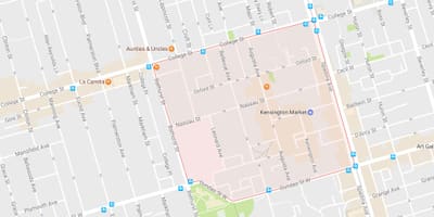Mapa Kensington Tržištu susjedstvu Torontu