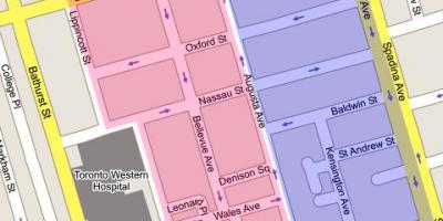 Mapa Kensington Tržištu Torontu Grad