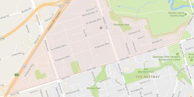 Mapa Kingsview Selo susjedstvu Torontu