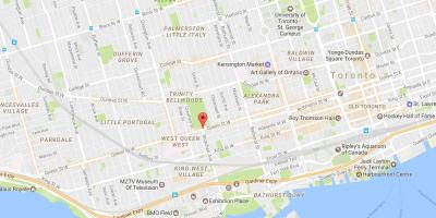 Mapa Kraljica Ulici Zapad susjedstvu Torontu