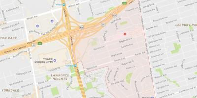 Mapa Lawrence Imanja susjedstvu Torontu