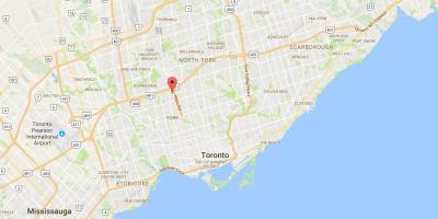 Mapa Lawrence Visine distriktu Torontu