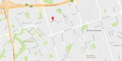 Mapa Maryvalen eighbourhood Torontu