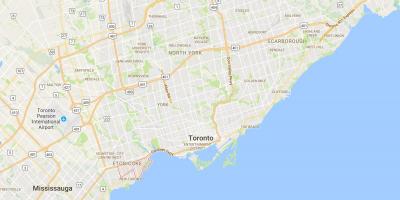 Mapa Mimico distriktu Torontu