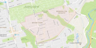 Mapa Moore Park susjedstvu Torontu