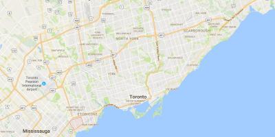 Mapa na olvervudu Parkviewdistrict Torontu