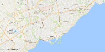 Mapa Newtonbrook distriktu Torontu