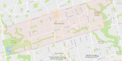 Mapa Newtonbrook susjedstvu Torontu