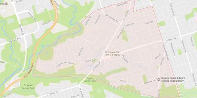 Mapa o'konor–Parkview susjedstvu Torontu