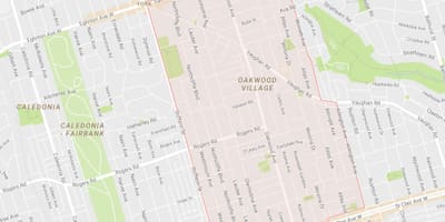 Mapa Oakwood–Von susjedstvu Torontu