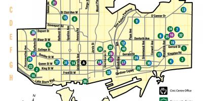 Mapa objekata rekreaciju Torontu