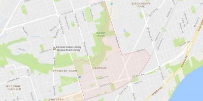 Mapa Okridž susjedstvu Torontu