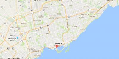 Mapa distriktu Torontu Ostrva distriktu Torontu