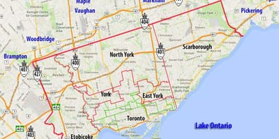 Mapa opštine Torontu