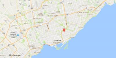 Mapa Pape Selo distriktu Torontu