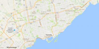 Mapa Parkwoods distriktu Torontu