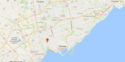 Mapa Raskrsnicu distriktu Torontu