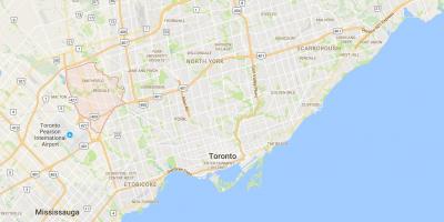 Mapa Rexdale distriktu Torontu