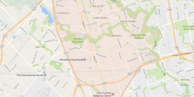 Mapa Rexdale susjedstvu Torontu