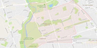 Mapa Rockcliffe–Bože susjedstvu Torontu