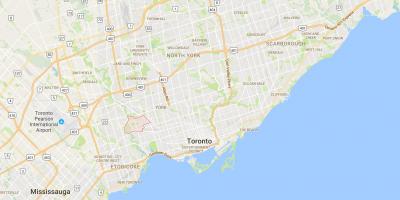 Mapa Rockcliffe–Bože distriktu Torontu