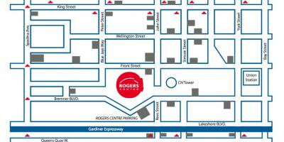Mapa Rogers centar parking