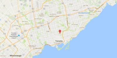 Mapa Rosedale distriktu Torontu