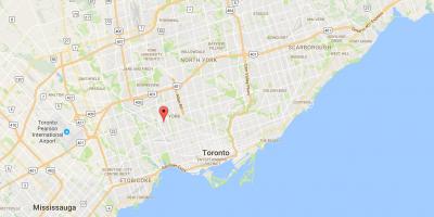 Mapa Silverthorn distriktu Torontu