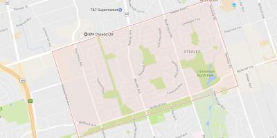 Mapa Steeles susjedstvu Torontu