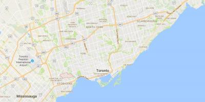 Mapa Sunnylea distriktu Torontu