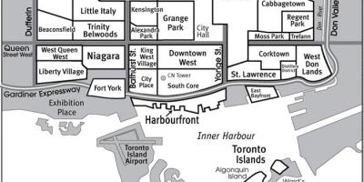 Mapa Susjedstvu Južno Jezgro Torontu