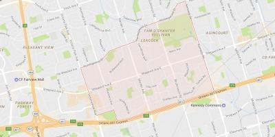 Mapa Tam O'Shanter – Sullivan susjedstvu Torontu