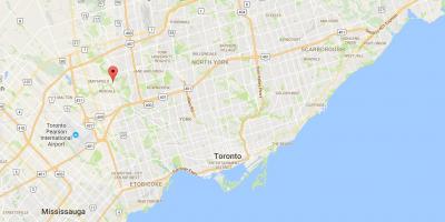 Mapa Thistletown distriktu Torontu