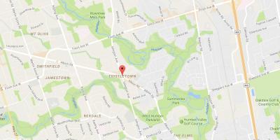 Mapa Thistletownneighbourhood susjedstvu Torontu