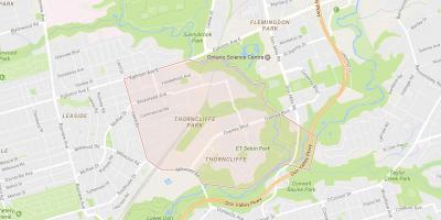 Mapa Thorncliffe Park susjedstvu Torontu