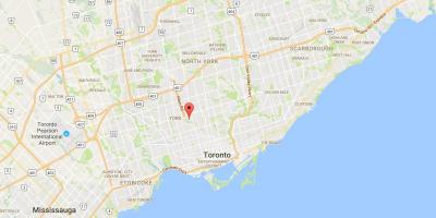 Mapa Tichester distriktu Torontu