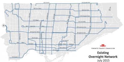 Mapa TTC preko noći mreže bus