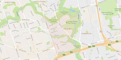 Mapa Brijestova susjedstvu Torontu
